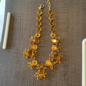 J Crew Mustard Flower Statement Necklace
